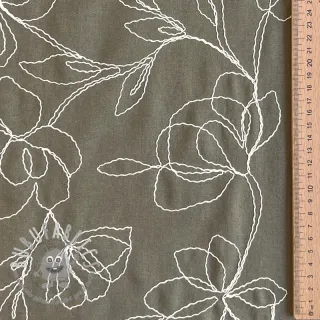 Viscosa con lino EMBROIDERY Flower Danielle pickle