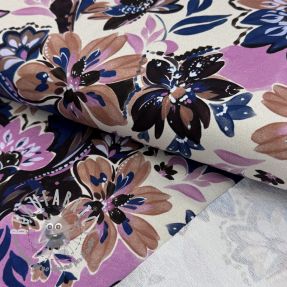 Felpa Flowers Mici ecru digital print