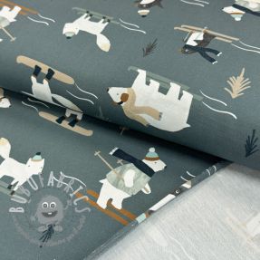 Felpa Winter animals sage digital print