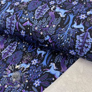 Felpa Forest animals navy digital print