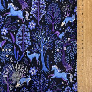 Felpa Forest animals navy digital print