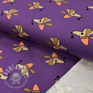 Felpa Dogs and hearts purple