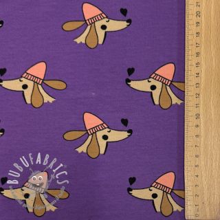 Felpa Dogs and hearts purple