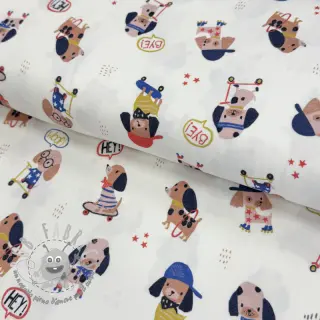Jersey Dogs white digital print