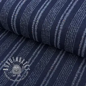 JEANS DENIM JACQUARD Disstresse stripes indigo