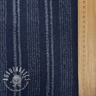JEANS DENIM JACQUARD Disstresse stripes indigo