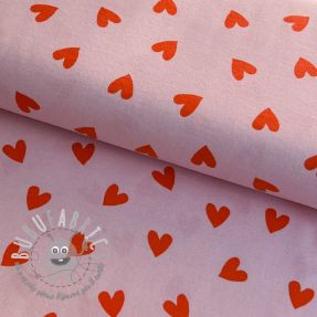 Tessuto di cotone FLANNEL Hearts pink