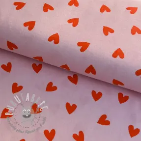 Tessuto di cotone FLANNEL Hearts pink