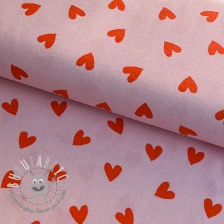 Tessuto di cotone FLANNEL Hearts pink