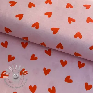 Tessuto di cotone FLANNEL Hearts pink