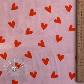 Tessuto di cotone FLANNEL Hearts pink