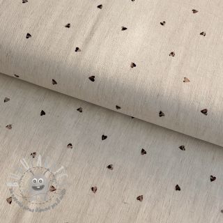 Viscosa con lino FOIL Hearts ecru