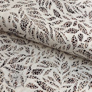 Viscosa con lino FOIL Leaves bronze