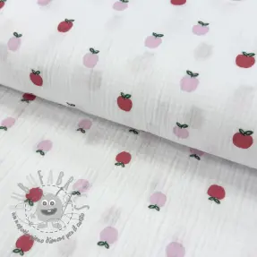 Mussola/Doppia garza Fruits apple white