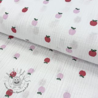 Mussola/Doppia garza Fruits apple white