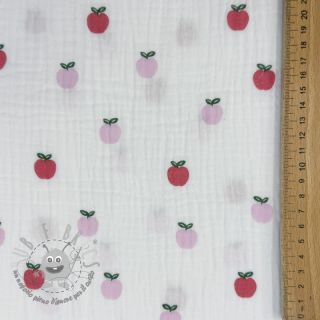 Mussola/Doppia garza Fruits apple white