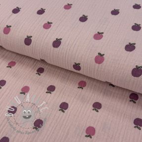 Mussola/Doppia garza Fruits apple soft rose