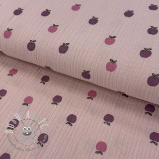 Mussola/Doppia garza Fruits apple soft rose