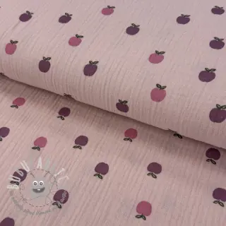 Mussola/Doppia garza Fruits apple soft rose