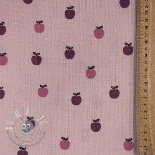 Mussola/Doppia garza Fruits apple soft rose