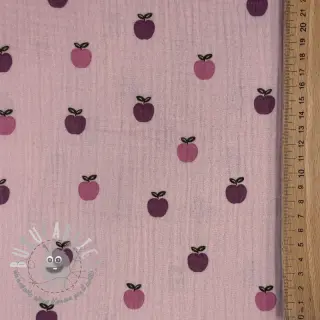Mussola/Doppia garza Fruits apple soft rose