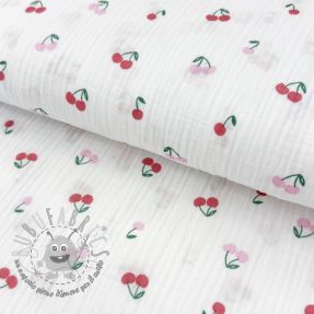 Mussola/Doppia garza Fruits cherry white