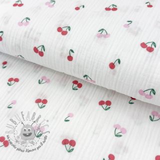 Mussola/Doppia garza Fruits cherry white