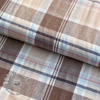 Viscosa con lino YARN DYED Checks taupe
