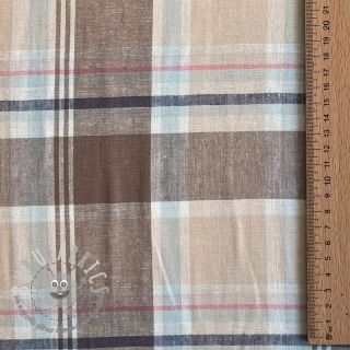 Viscosa con lino YARN DYED Checks taupe
