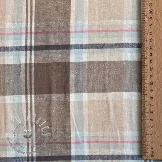 Viscosa con lino YARN DYED Checks taupe