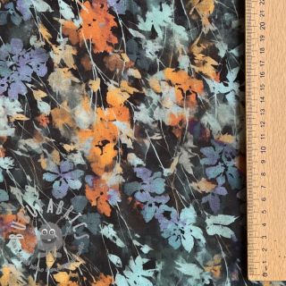 Viscosa SATIN Flowie Kin black digital print