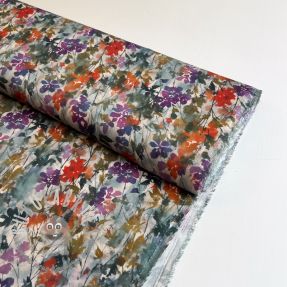 Viscosa SATIN Flowie Kin off white digital print