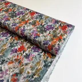 Viscosa SATIN Flowie Kin off white digital print