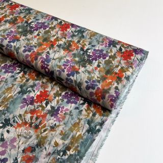 Viscosa SATIN Flowie Kin off white digital print