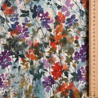Viscosa SATIN Flowie Kin off white digital print