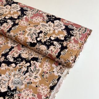 Viscosa SATIN Flowie Noe black digital print