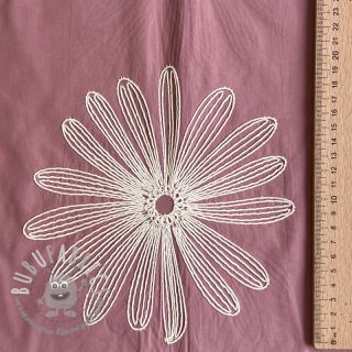 Tessuto di cotone EMBROIDERY Flowie mauve