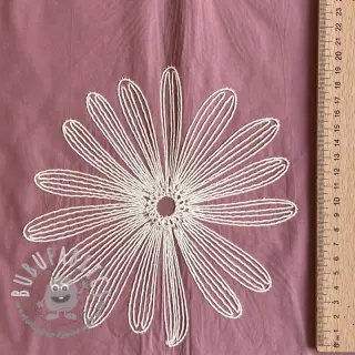 Tessuto di cotone EMBROIDERY Flowie mauve