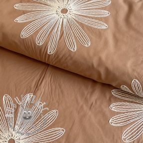 Tessuto di cotone EMBROIDERY Flowie cinnamon