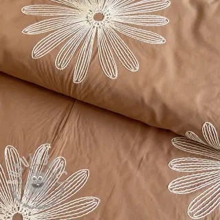Tessuto di cotone EMBROIDERY Flowie cinnamon