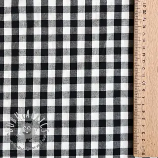 Tessuto di cotone Checks black white 1-side border