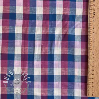 Tessuto di cotone YARN DYED Square cerise
