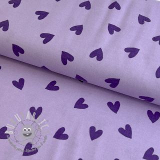Tessuto di cotone FLANNEL Hearts lavender