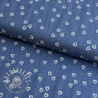 Tessuto di cotone JEANS Hearts