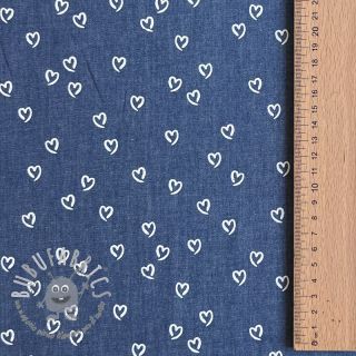 Tessuto di cotone JEANS Hearts