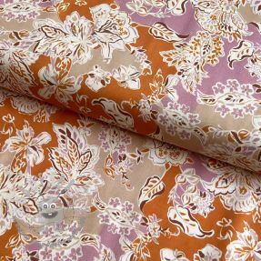 Viscosa SATIN Flowie Noe orange digital print