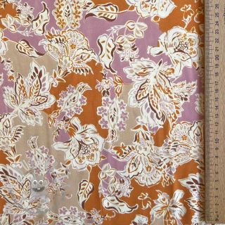 Viscosa SATIN Flowie Noe orange digital print