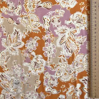 Viscosa SATIN Flowie Noe orange digital print