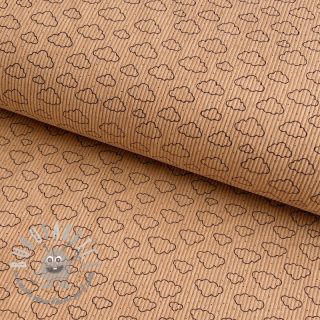 Velluto a coste STRETCH Little clouds sand