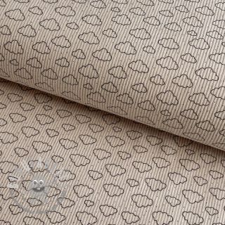 Velluto a coste STRETCH Little clouds light sand